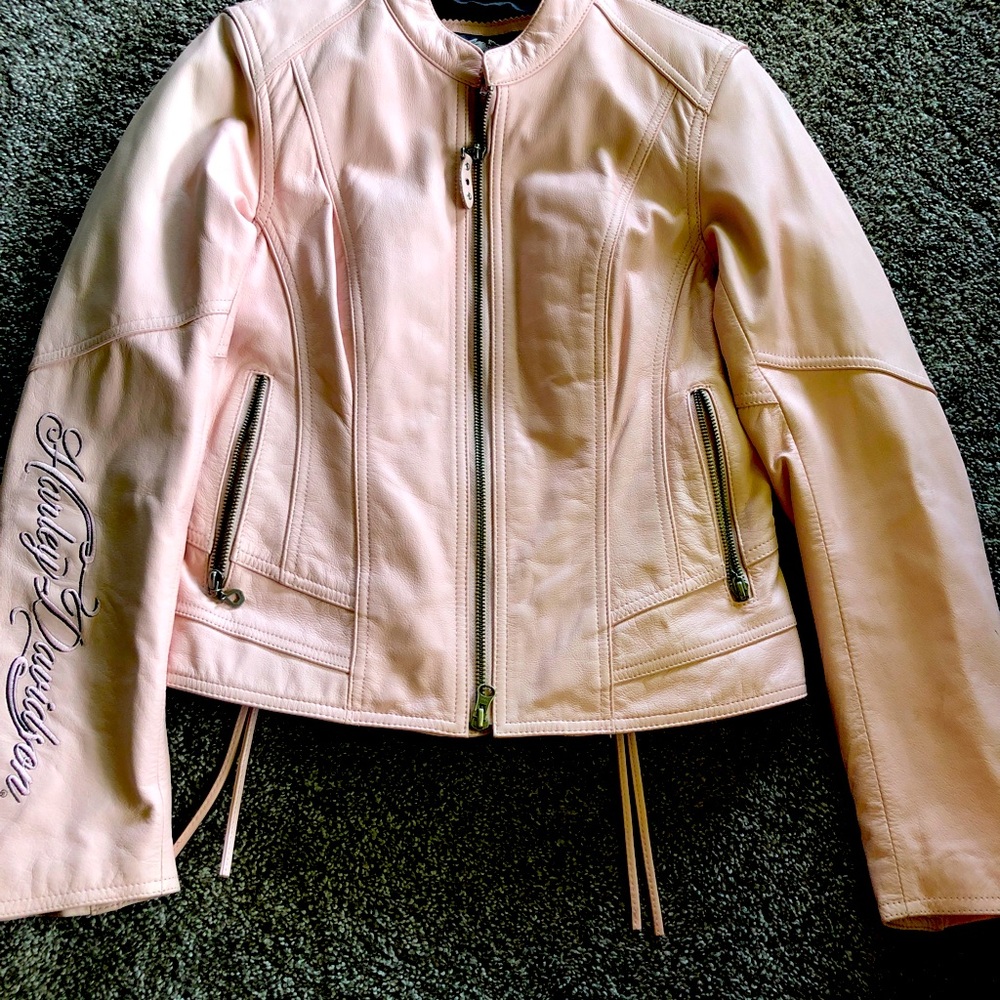 Harley Davidson ladies leather pink charisma corset jacket small